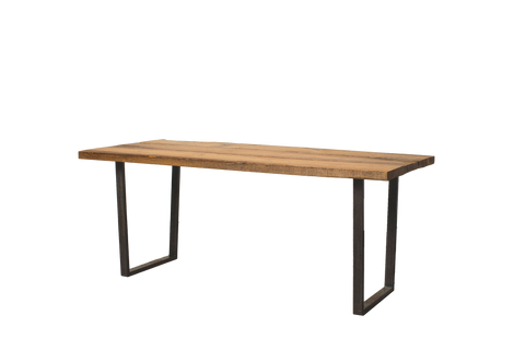 Natural Edge Dimensional Dining Table with square steel legs