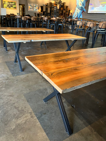 Reclaimed Barnwood with Steel X legs