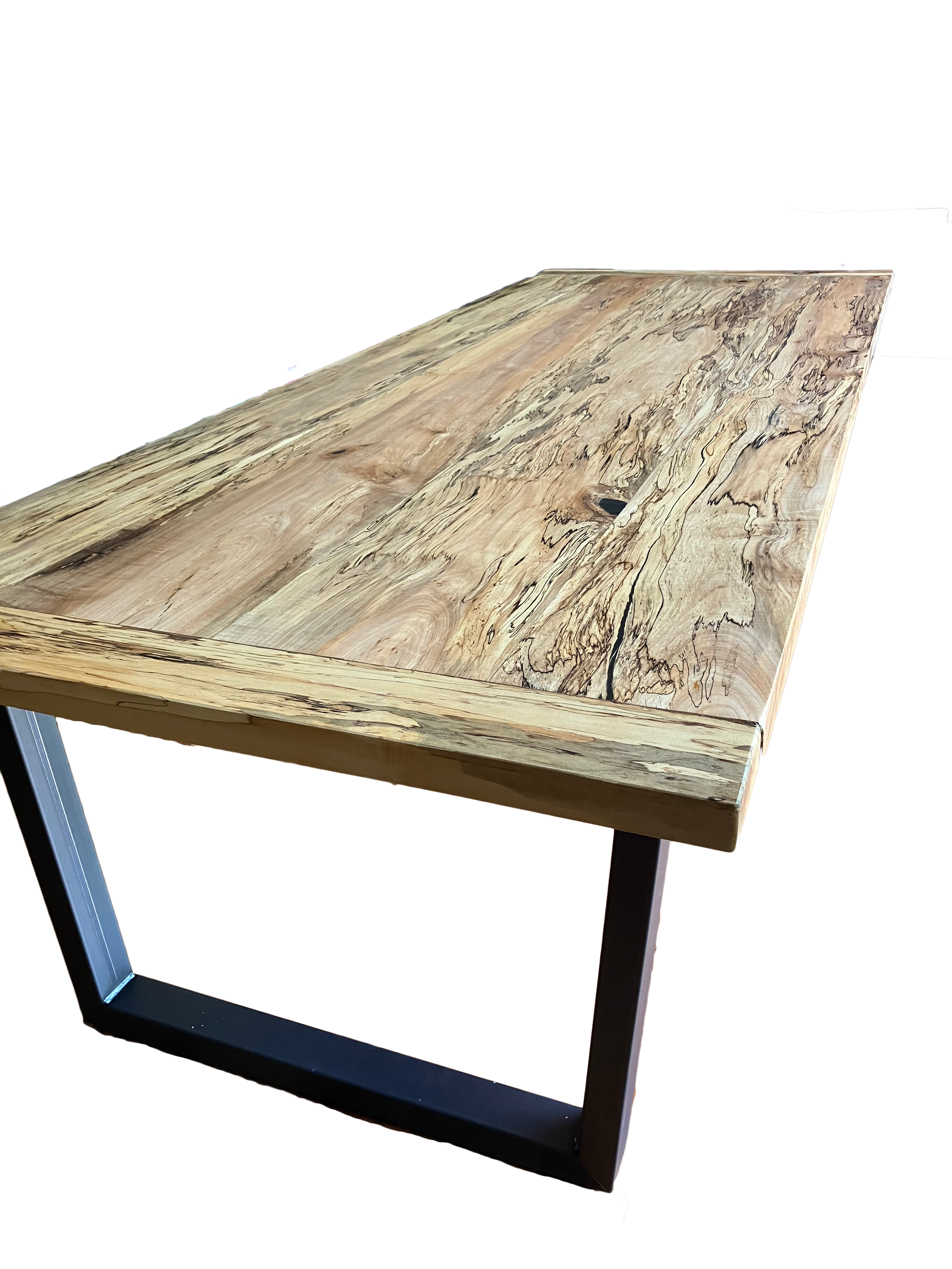 Spalted Maple dining table with Steel square HD legs