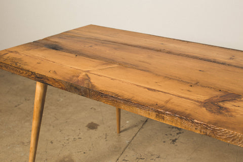 Natural Edge Dimensional Dining Table with Mid Century 