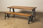 Dining Table with A Frame Legs and Matching Bench